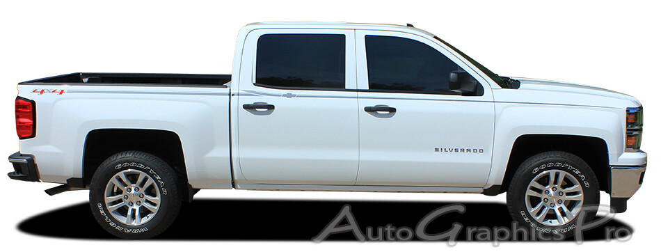 GMC Sierra Vinyl Graphics Kit 3M Pin Stripes Decals 2014-2018 Chevy Silverado