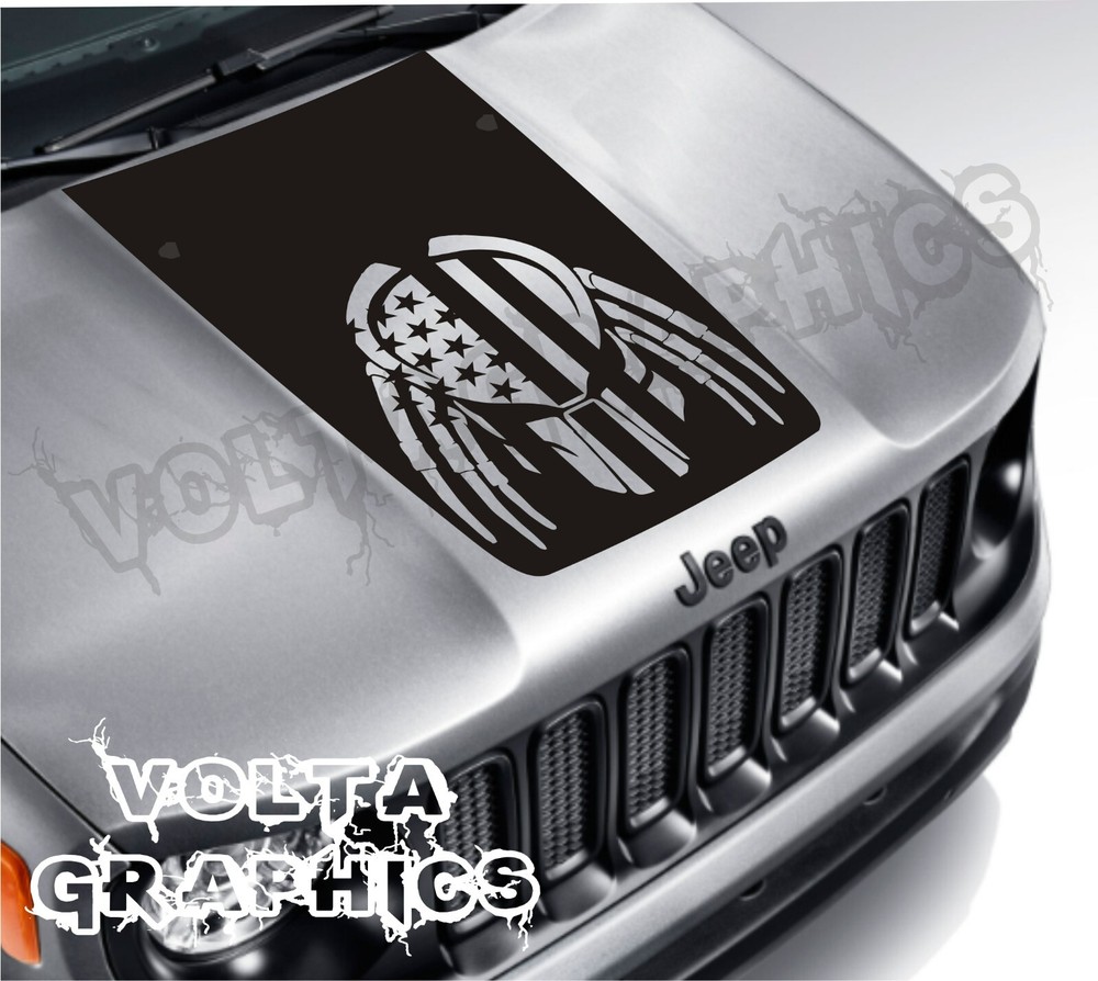 Vinyl Hood Decal for Jeep Renegade 2015-2024 Predator Blackout Decal