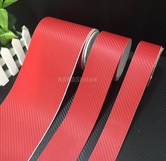 3D Red / Sheet Car PVC Grain Carbon Fiber Vinyl Tape Wrap Sticker Decors Strips