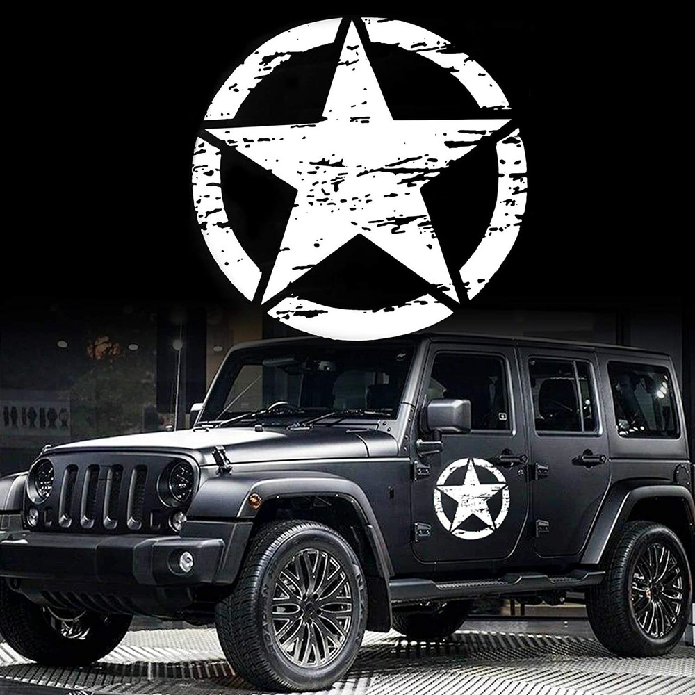 20″ Distressed Military Army Star Sticker Decal for Car Truck SUV Hood Door USA