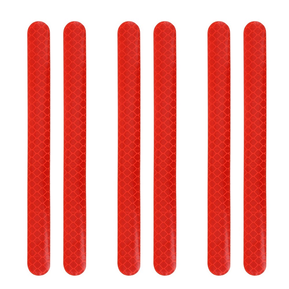 6pcs Red Reflector Car Rearview Mirror Reflective Stickers Tape 16 x 1.5cm