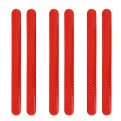 6pcs Red Reflector Car Rearview Mirror Reflective Stickers Tape 16 x 1.5cm