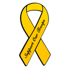 Support Our Troops Yellow Ribbon 4″ Magnet Bumper Sticker Vinyl Soldier Decal 5″