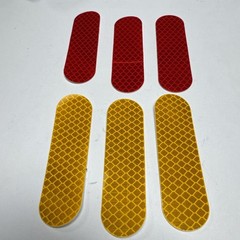Universal safety reflector strips, tape, pack of 6, red & yellow, bike, car, B9