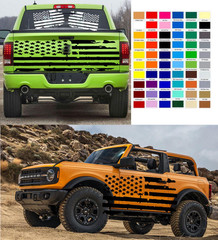 ANY COLORS / ANY SIZE – Graphics decals American flag – Made in USA