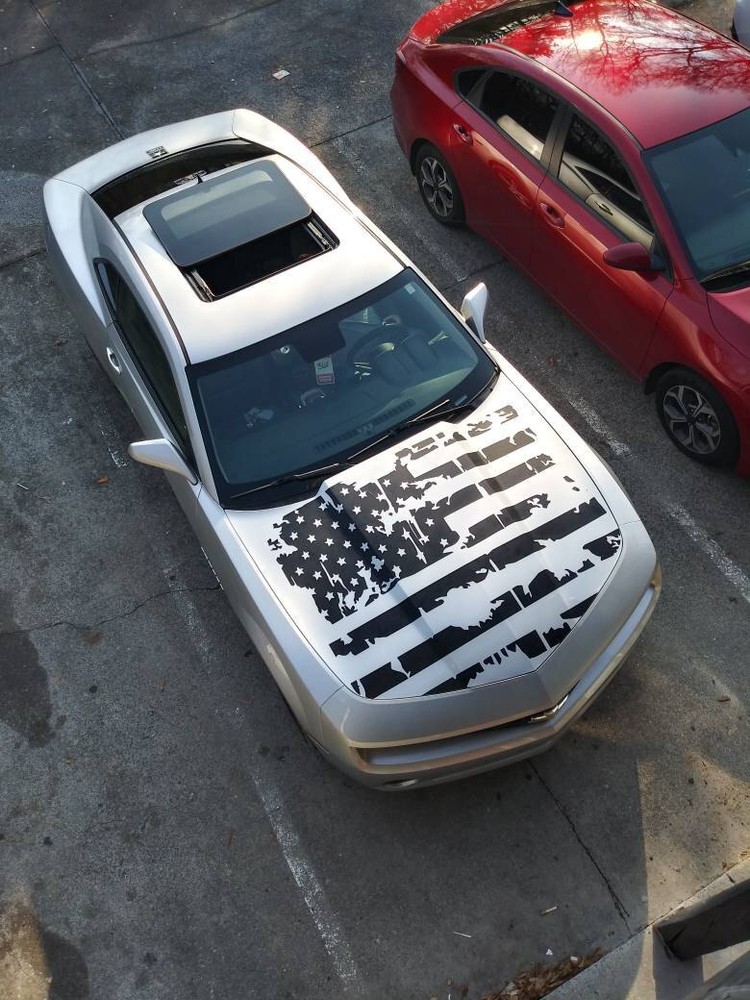 American Flag Vinyl Decal Graphics – Hood Roof Side for Truck Car SUV RV Trailer