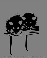 Animals – Wildlife – Awesome ‘Possums – Die Cut Vinyl Window Decal – Black/White