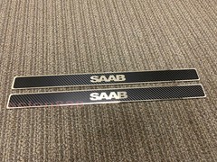 For SAAB Models Carbon Fiber Style Door Sill Scuff Plate Sills (2pcs)