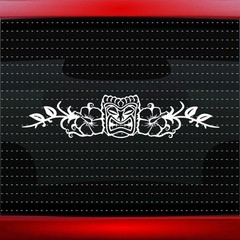 Hibiscus #9 Hawaiian Flower Cute Car Decal Window Sticker Tiki Head (20 COLORS!)
