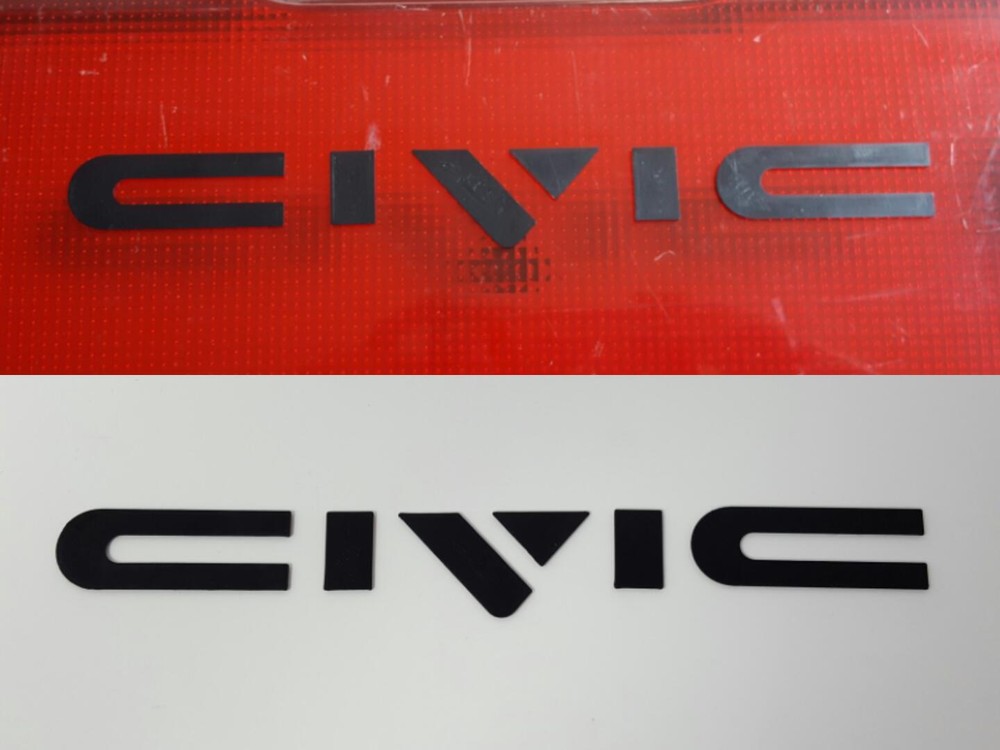 1988-1991 Honda EF Civic BLACK Raised Letters Kit hatch emblem badge SI 89 1990