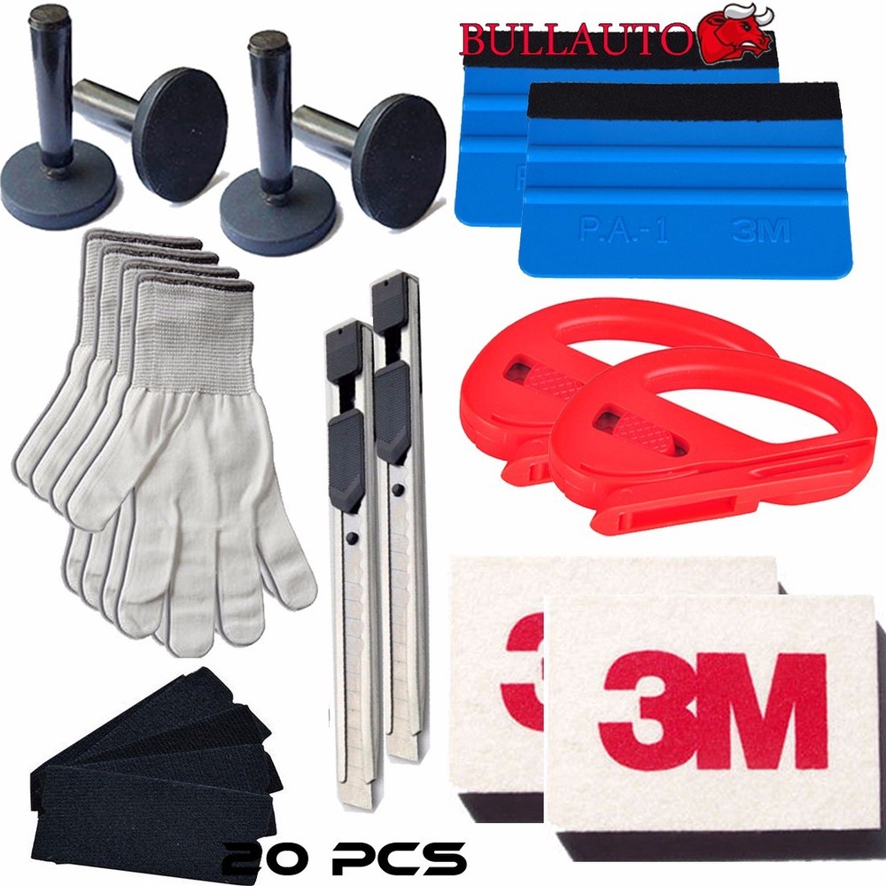 Professional Car Window Tint Tools Kit Decals Wrap Vinyl Squeegee Application US