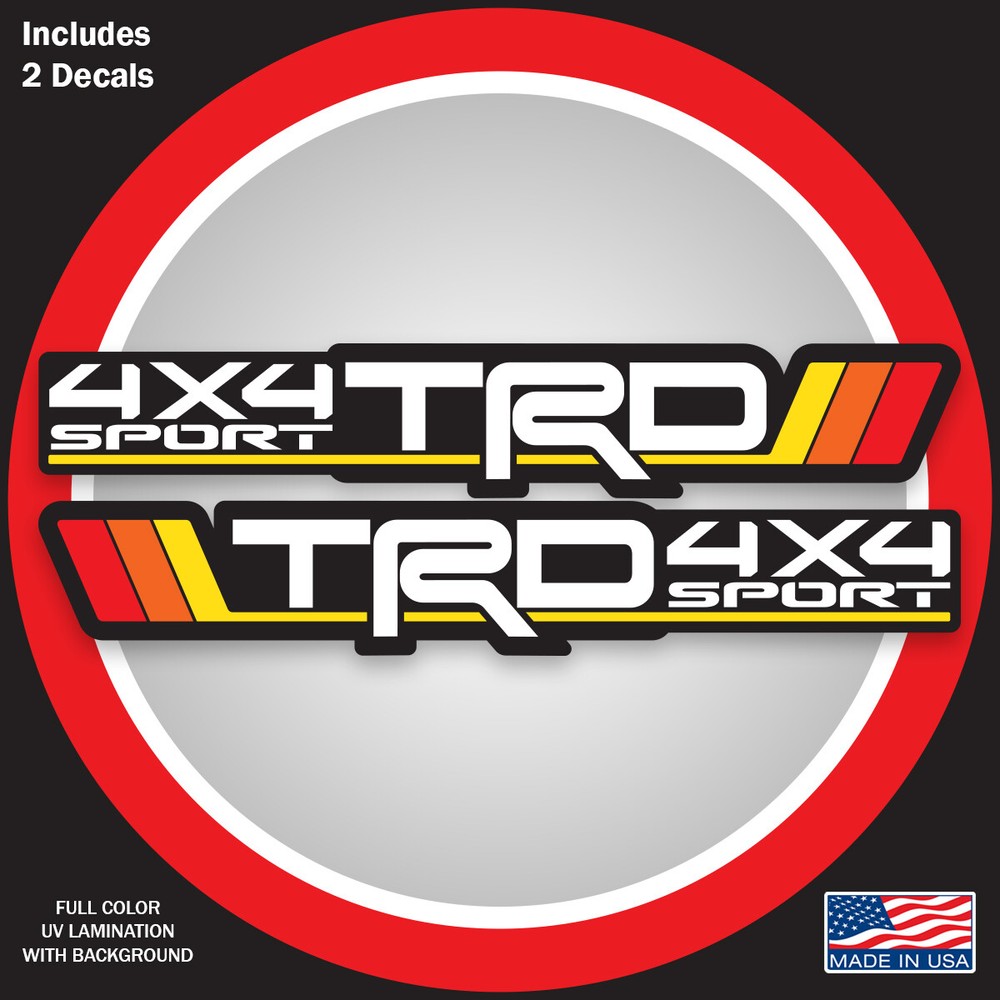 Tri-Color TRD 4X4 SPORT Bedside Decal Vintage Color for Toyota Tacoma Lovers