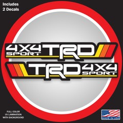 Tri-Color TRD 4X4 SPORT Bedside Decal Vintage Color for Toyota Tacoma Lovers