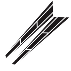 Black Graphics 2PCS Car SUV Hood Decal Vinyl Graphics Side Body Stickers Decals