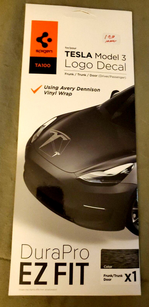 Tesla Logo Decal Titanium Frunk Trunk Door Driver Passenger Vinyl Wrap Model 3