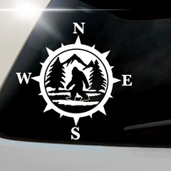Bigfoot Compass Decal. Perfect for Car Windows or anything with a hard surface.