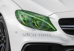 Headlight Hex Holographic Gloss Emerald Green Taillight Tint Film Fog Honeycomb