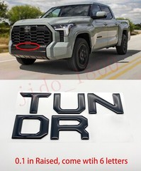 Gloss Black Domed letters compatible with TOYOTA TUNDRA 2022 23 Front insert