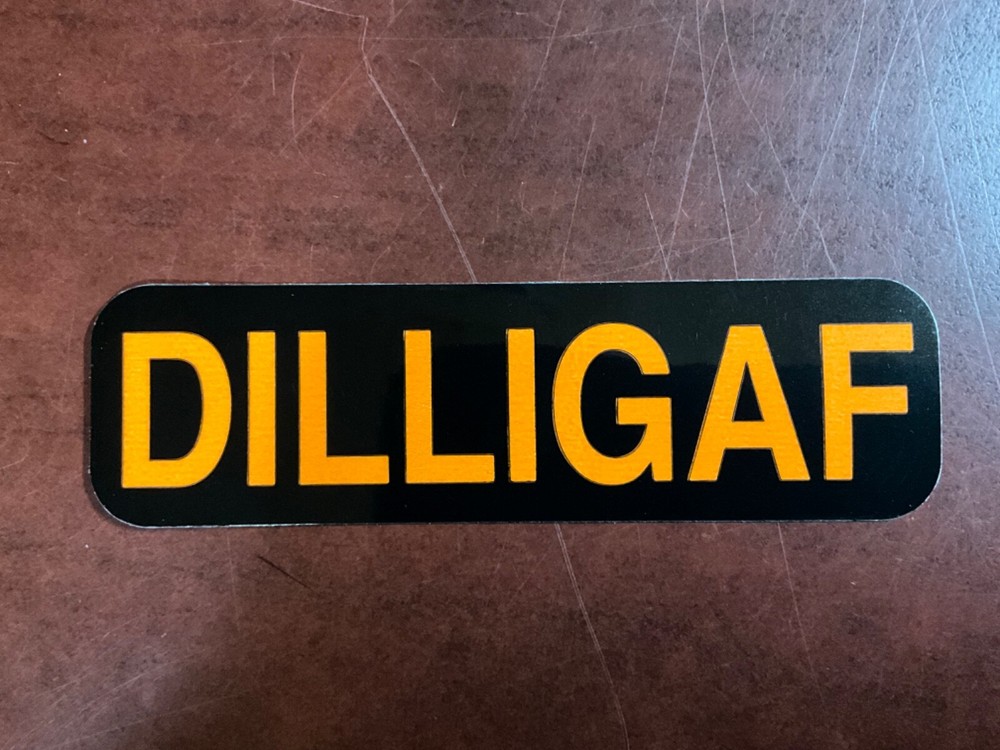 Motorcycle Sticker for Helmets or toolbox #455 DILLIGAF