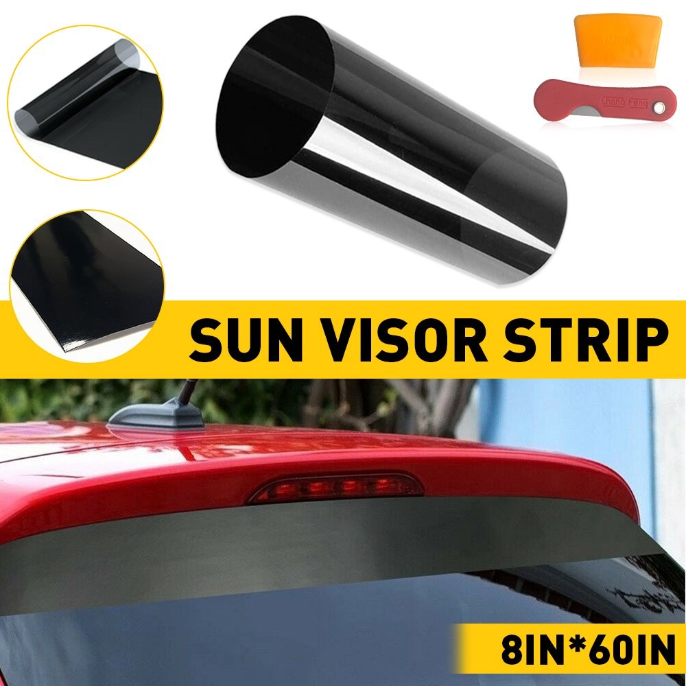 Sun Visor Strip Windshield Banner Vinyl Long Lasting Premium Blank Decal Black