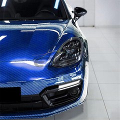 PET Squadron Carbon Fiber Gloss Royal Blue Car Vehicle Vinyl Wrap Decal Sheet