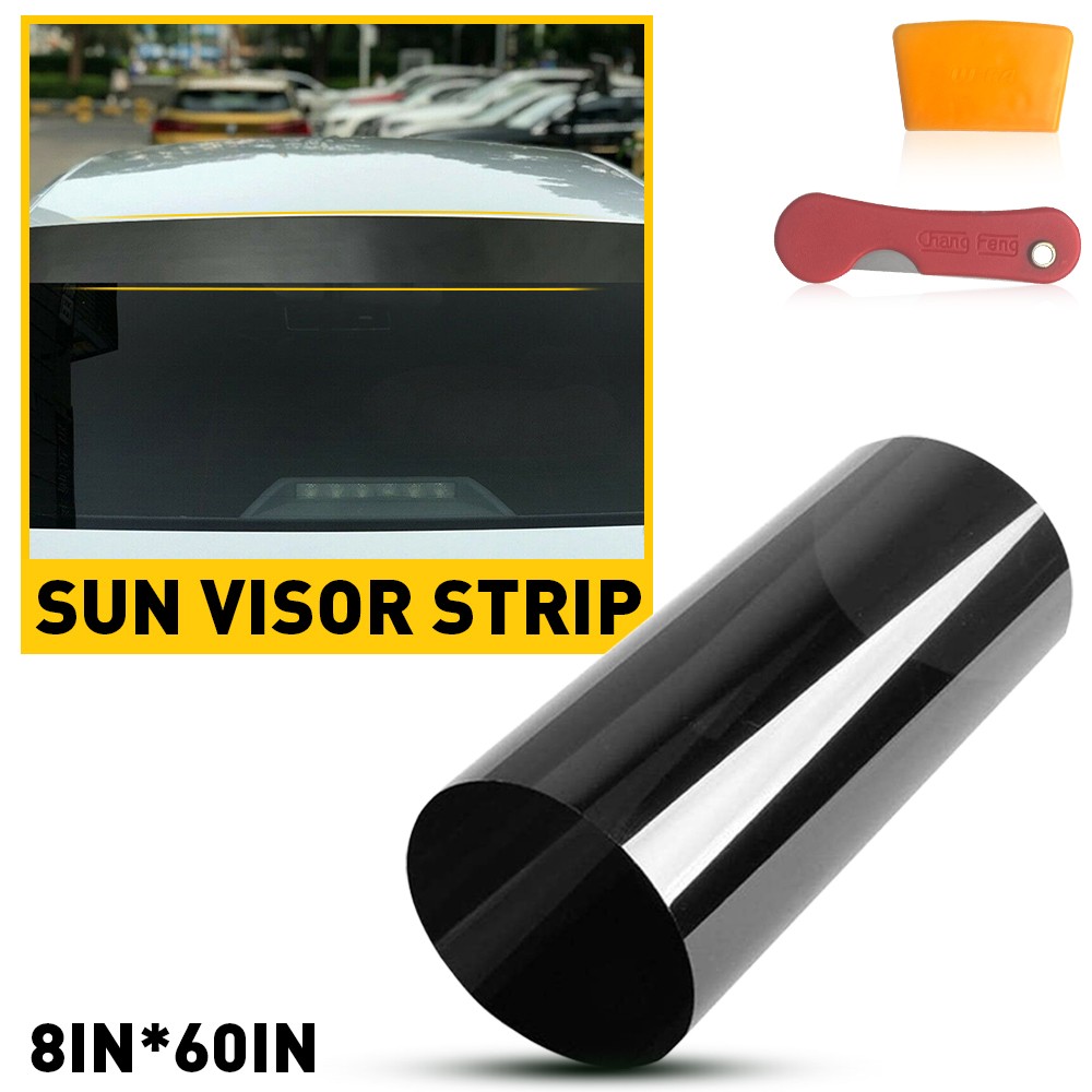 Car Window Sun Visor Strip Tint Film Front Windshield UV Shade DIY Decal Banner