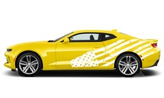 Door big US flag graphics stickers decal compatible with Chevrolet Camaro