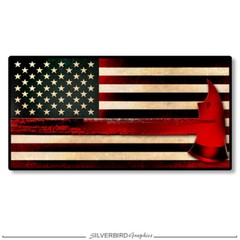 Firefighter Thin Red Line Flag Sticker Decal Axe AFF Fire Truck America Grunge