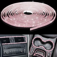 Kingdder 32.8Ft Bling Car Trim Self Adhesive Glitter Crystal 32.8 ft, Pink