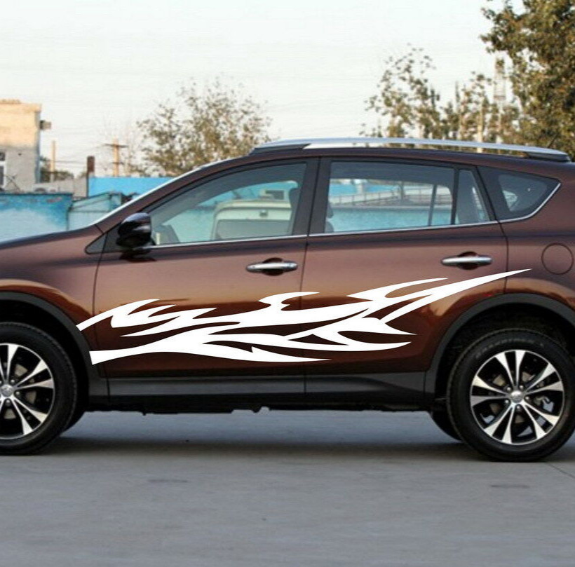 Car Decal Hot Fire Flame 94” for RAV4 RAV 4 Prado Vinyl Side door sticker ZC695