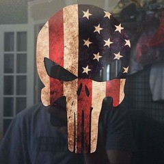 Punisher Skull Sticker American Flag USA Sniper Bumpersticker Gloss Vinyl