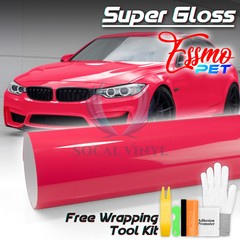 ESSMO PET Super Gloss Beet Red Car Vehicle Vinyl Wrap Decal Sheet Like Paint