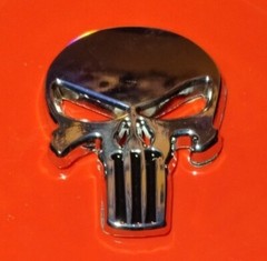 2 X – 💀Shiny Metal Punisher Skull Emblem Badge Car Laptop Door Bike