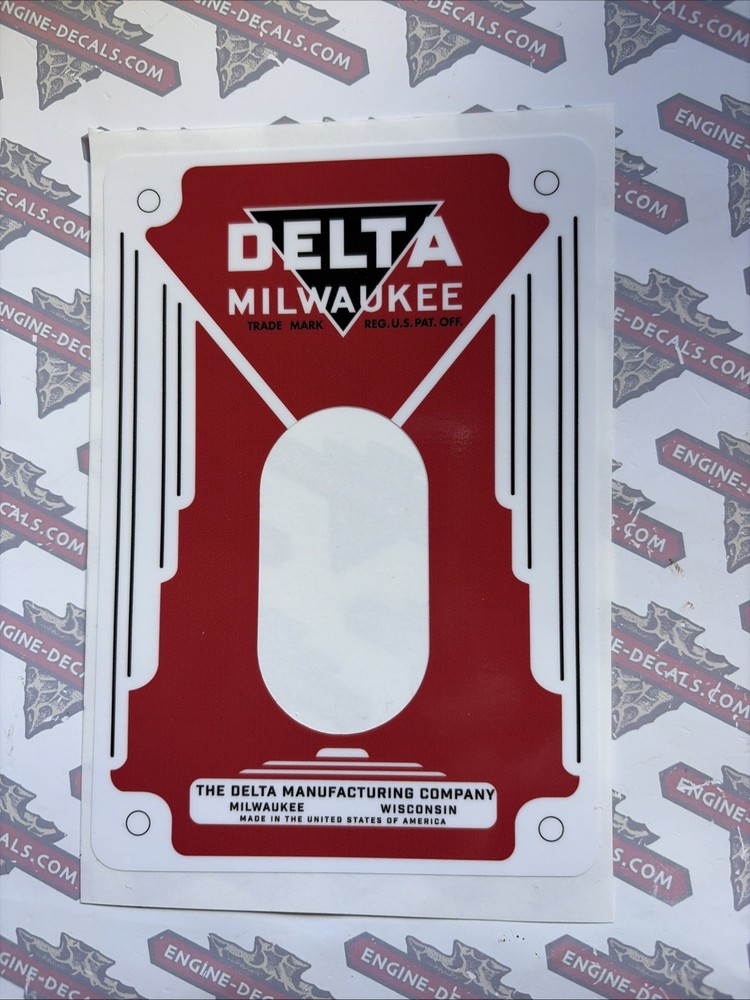 Delta Heavy Duty Switch Plate Decal Mag Start 1940’s Reproduction Qty 1