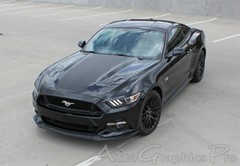 MEGA HOOD Center Stripes Pony Style Decals GT 3M Vinyl 2015-2017 Ford Mustang