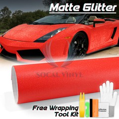 Matte Glitter Red Frosted Sparkle Sticker Decal Sheet Car Vinyl Wrap Film DIY