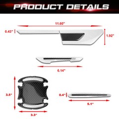 12pcs Reflective Sticker Set Rearview Mirror Auto Door Handle Paint Scratch Film