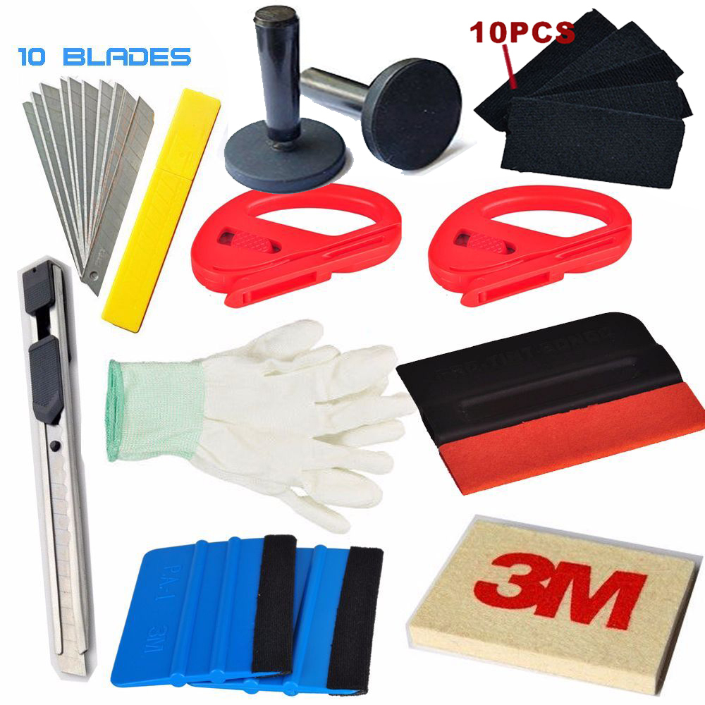 Car Window Tint Wrapping Vinyl Tools 3M Squeegee Scraper Applicator Kits
