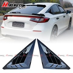 Gloss Black Side Window Louver Shutter Cover For 2022-2024 HONDA CIVIC Hatchback