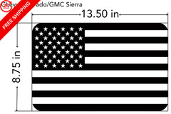 Truck Rear Middle Window Perforated American Flag 13.5″ x 8.75″, Matte Black