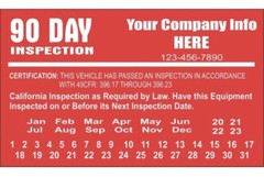 90 Days DOT Vehicle Decal Inspection, Set Of 50 Stickers. Vehicle Label