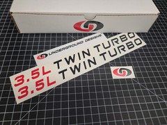 3.5L Twin Turbo Decals (2pk) Ecoboost Hood Stickers Fits 2015-19 Mustang & Truck