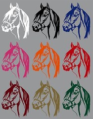 Horse Head Cowboy Pet Rodeo Western Car Truck Trailer Window Vinyl Decal Sticker