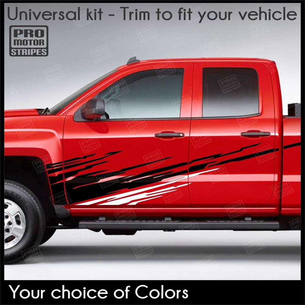 Side Splash Decals Stripes For Chevrolet Silverado Colorado S10 WT LT EV