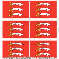 ESSEX County Flag England UK British 40mm (1.6″) Vinyl Stickers Decals x6