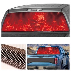 Car Rear Window Stickers Red Flood Flame Graphics Decal Decorative Waterproof