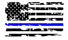 Blue Line American Flag Premium Vinyl Decal