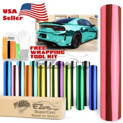 15 Colors Supercast Easy Stretch Chrome Car Vinyl Wrap Bubble Free Sticker Film