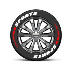 8Pcs 3D Letters PVC Sticker Set Car Tire Wheel Sticker Decal Trims Sports DIY