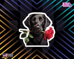 LABRADOR DOG PUPPY ANIMAL PET DECAL STICKER RAINBOW FLAG LAMINATED FREE GIFT